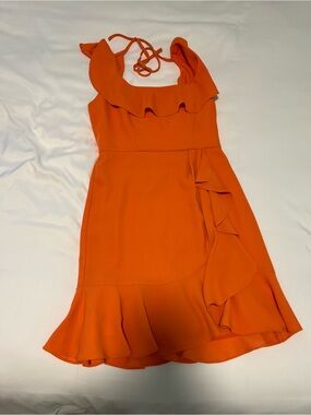 BCBGMaxAzria Orange Ruffle Mini Dress